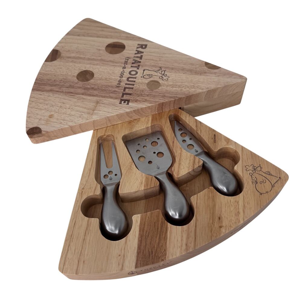 Toscana Disney Ratatouille Swiss Cheese Board Knife Set Platter Parawood